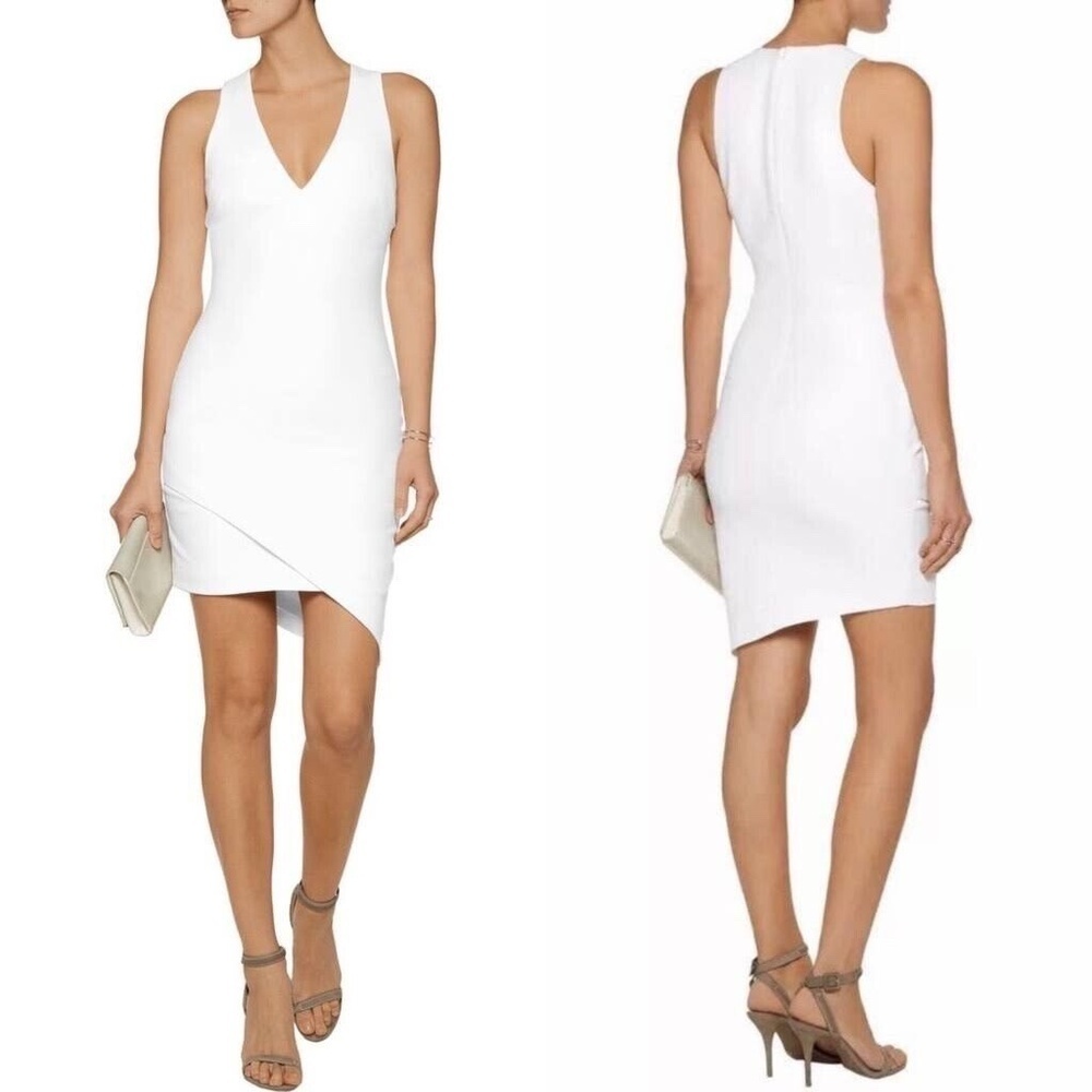 Elizabeth And James Rosa Sheath Party Dress Deep V Ivory S 4 $365